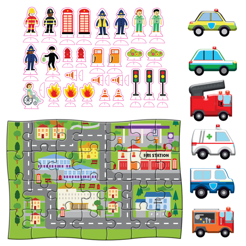 Pull Back & Go: Emergency Vehicles Activity Kit