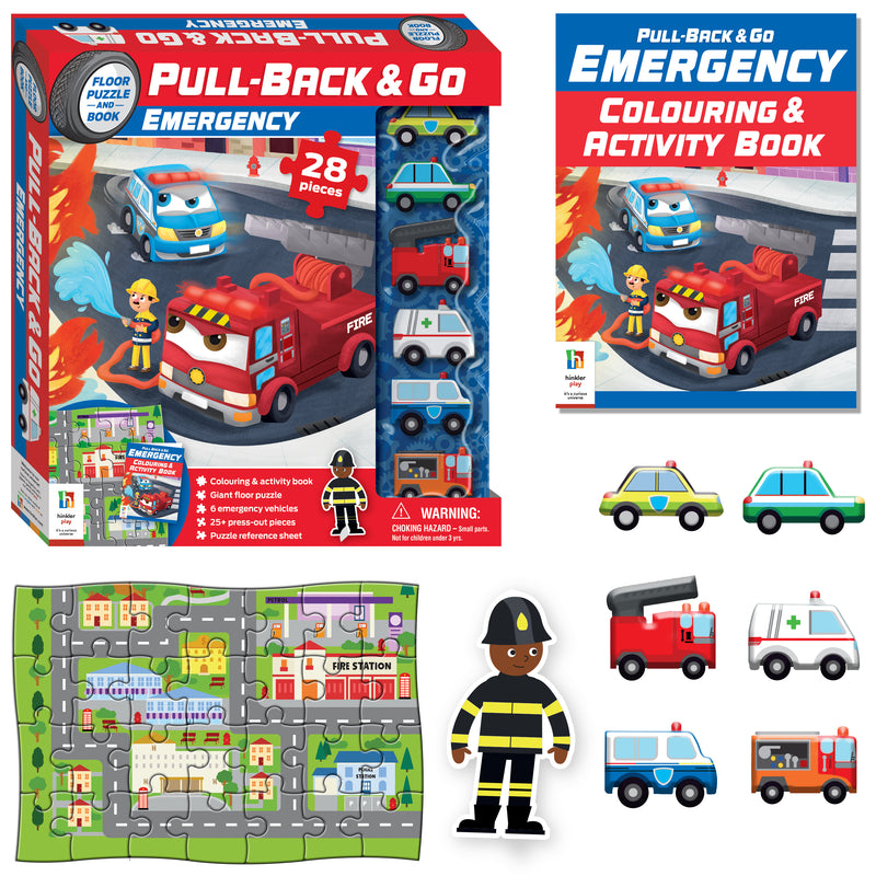 Pull Back & Go: Emergency Vehicles Activity Kit