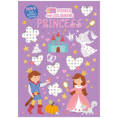 Princess Gem Sticker and Colouring Book