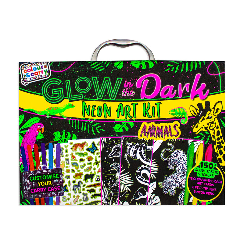 Colour And Carry: 7 Glow In The Dark Animal Activity Case