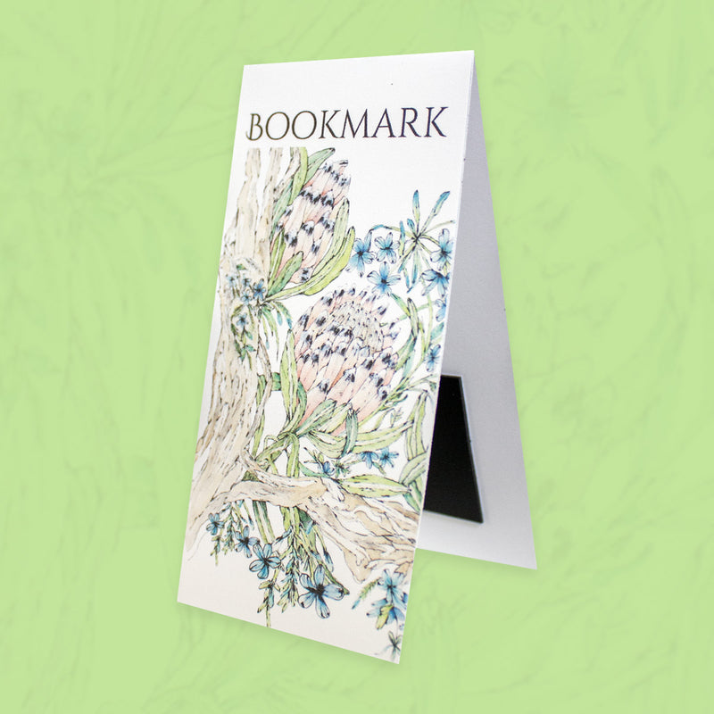 Long Magnetic Bookmark: Proteas In Plumbago