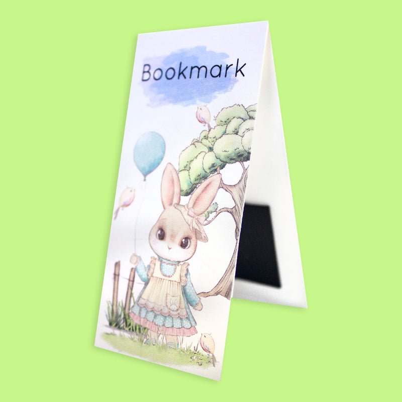 Bookmark Magnetic Long Garden Picnic Rabbit