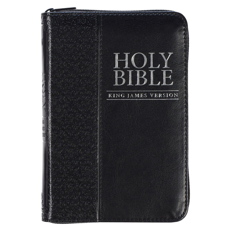 Holy Bible KJV Mini (Zipped Black Leather Binding)