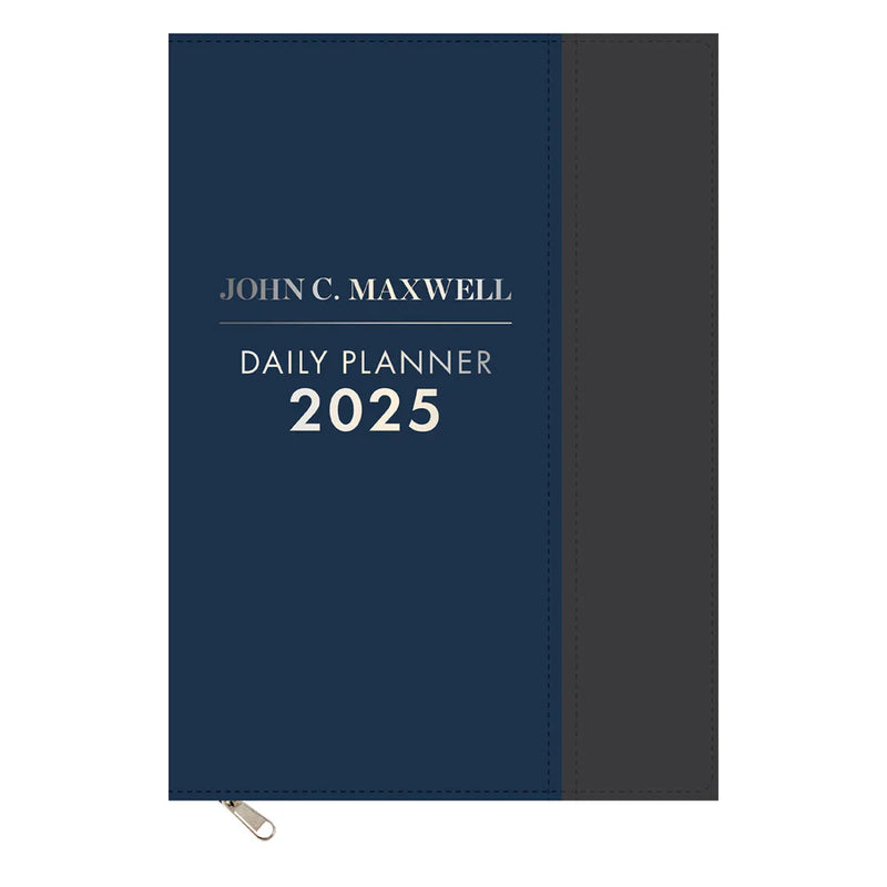 Daily Planner 2025 John Maxwell Navy and Grey With Zip