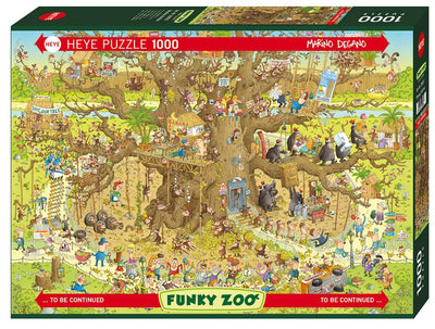 Marino Degano Funky Zoo Monkey Habitat - 1000 Piece Puzzle - Readers Warehouse